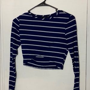 Horizontal striped crop top